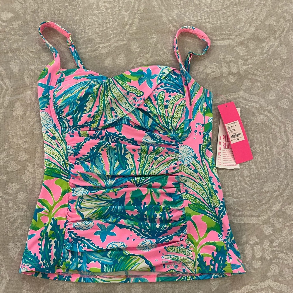 NWT, Lilly Pulitzer tankini swim top. Size 10